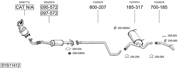 Sistema de gases de escape Vauxhall ASTRA Mk VI GTC