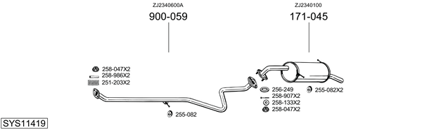 Sistema de gases de escape Mazda 2