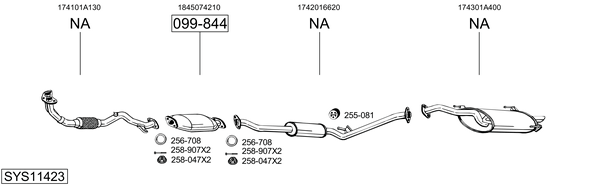 Sistema de gases de escape Toyota CELICA Coupe
