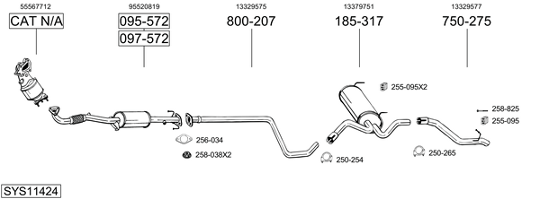 Sistema de gases de escape Vauxhall ASTRA Mk VI Estate