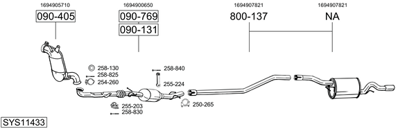 Sistema de gases de escape Mercedes-Benz B-CLASS Sports Tourer