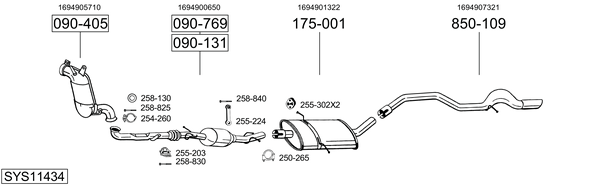 Sistema de gases de escape Mercedes-Benz B-CLASS Sports Tourer