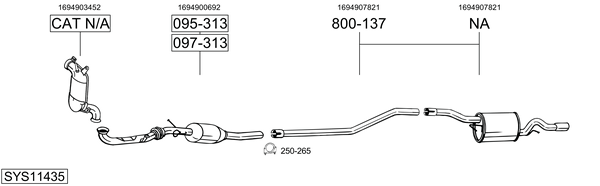 Sistema de gases de escape Mercedes-Benz B-CLASS Sports Tourer