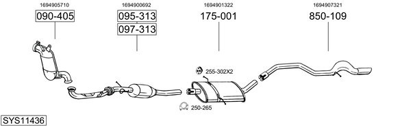 Sistema de gases de escape Mercedes-Benz B-CLASS Sports Tourer