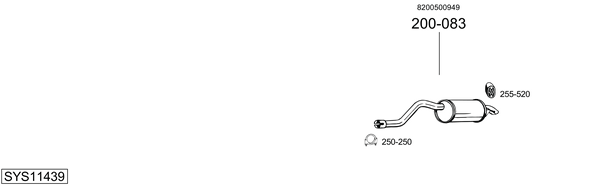 Sistema de gases de escape Renault TWINGO II Hatchback Van