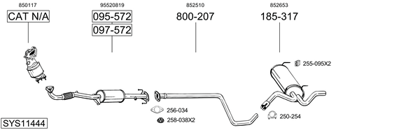 Sistema de gases de escape Opel ASTRA J Saloon