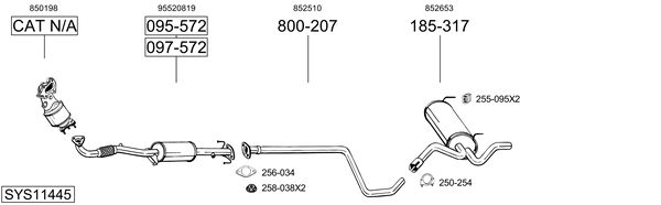 Sistema de gases de escape Opel ASTRA J Saloon