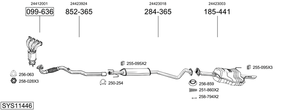 Sistema de gases de escape Vauxhall ASTRA Mk IV Estate