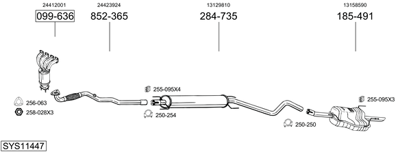 Sistema de gases de escape Vauxhall ASTRA Mk IV Estate