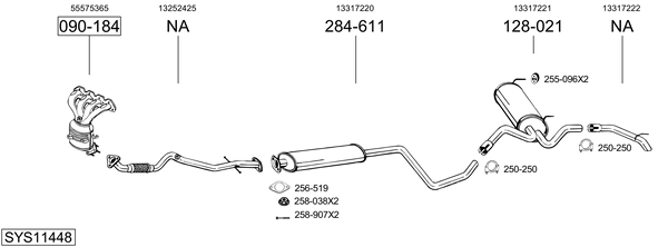 Sistema de gases de escape Chevrolet CRUZE Station Wagon