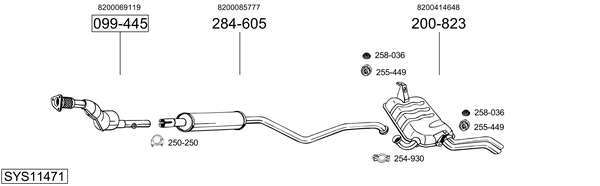 Sistema de gases de escape Renault LAGUNA II Grandtour