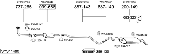 Sistema de gases de escape Renault SUPER 5