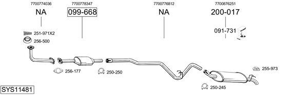 Sistema de gases de escape Renault SUPER 5