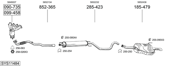 Sistema de gases de escape Opel ZAFIRA A MPV