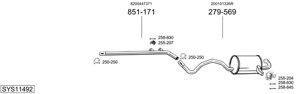 Sistema de gases de escape Renault MEGANE III Hatchback Van