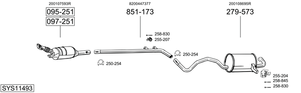 Sistema de gases de escape Renault MEGANE III Hatchback Van