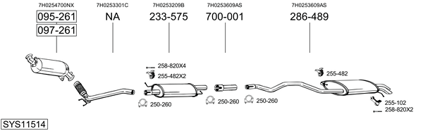 Sistema de gases de escape BOSAL SYS11514