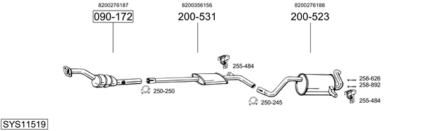 Sistema de gases de escape Renault MODUS / GRAND MODUS