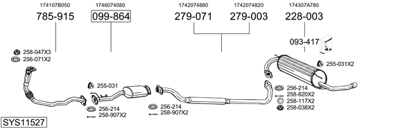 Sistema de gases de escape Toyota RAV 4 I