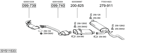 Sistema de gases de escape Renault MASTER II Bus