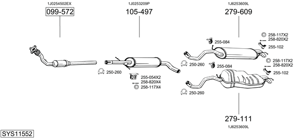 Sistema de gases de escape Audi A3