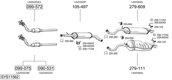 Sistema de gases de escape Audi A3