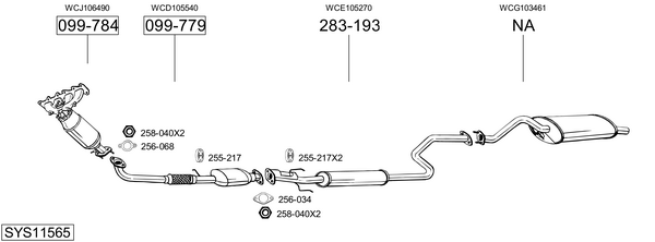 Sistema de gases de escape Rover 45 I Saloon