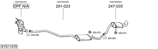 Sistema de gases de escape BOSAL SYS11578