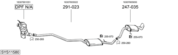Sistema de gases de escape BOSAL SYS11580