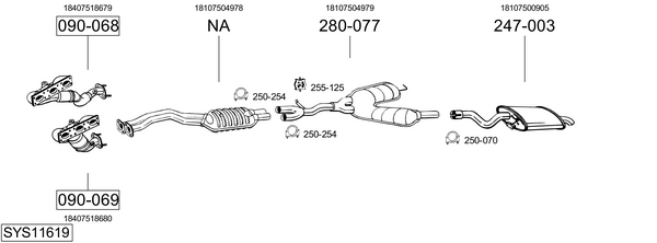 Sistema de gases de escape Bmw 5