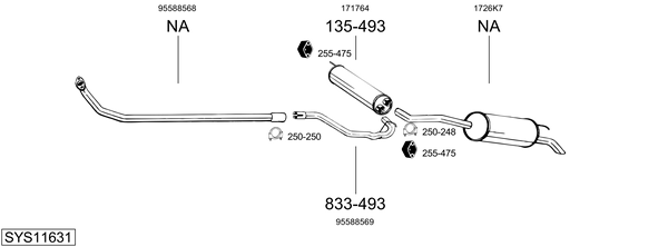 Sistema de gases de escape BOSAL SYS11631