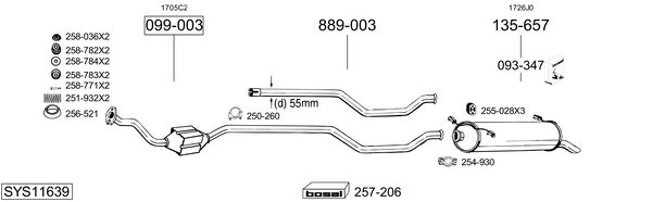 Sistema de gases de escape Citroën XANTIA