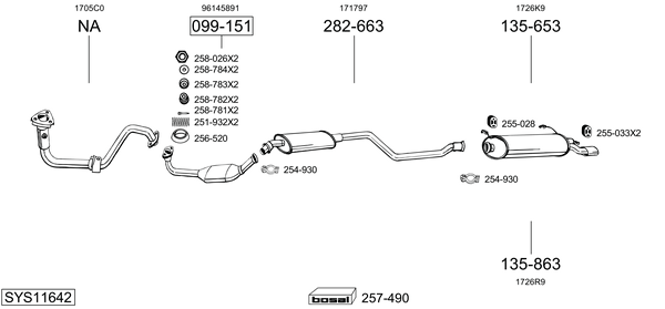 Sistema de gases de escape Citroën ZX