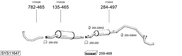 Sistema de gases de escape Citroën C25 Bus