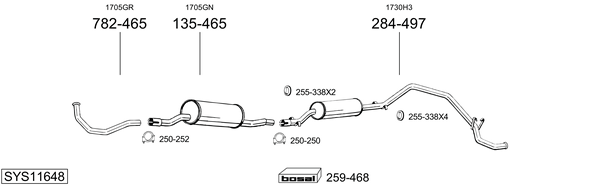 Sistema de gases de escape Citroën C25 Van