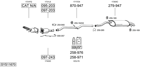 Sistema de gases de escape Citroën C5 II