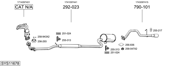 Sistema de gases de escape Daihatsu SIRION