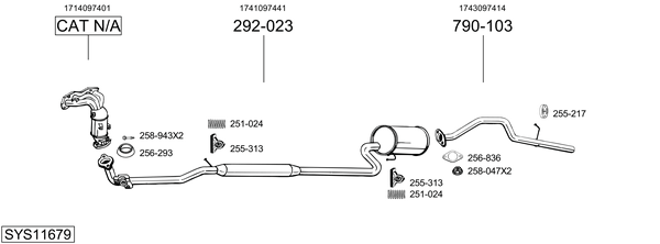 Sistema de gases de escape Daihatsu SIRION