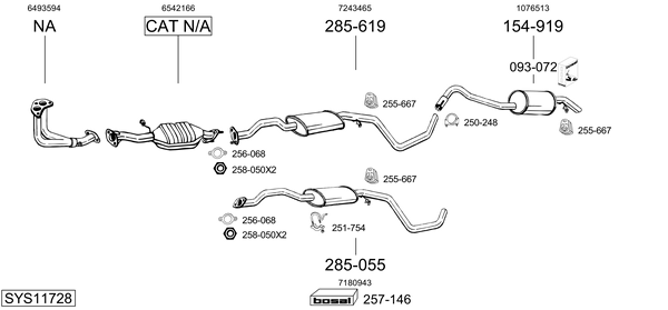 Sistema de gases de escape Ford ORION III