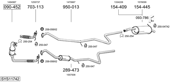 Sistema de gases de escape Ford FIESTA V