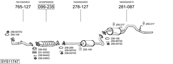 Sistema de gases de escape Honda HR-V