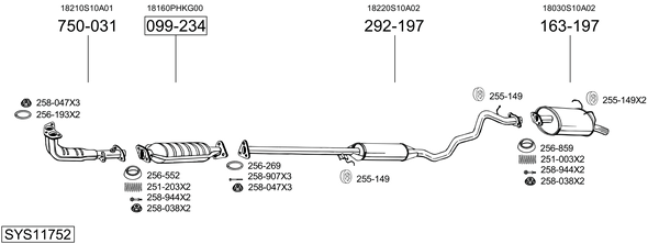 Sistema de gases de escape Honda CR-V I