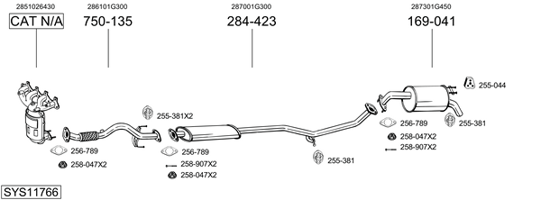 Sistema de gases de escape Kia RIO II