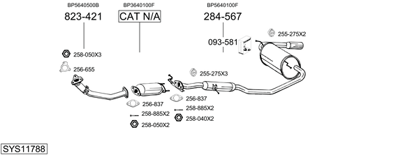 Sistema de gases de escape Mazda MX-5 I