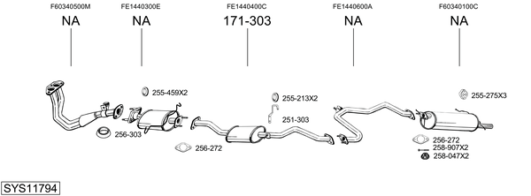 Sistema de gases de escape Mazda 626 II