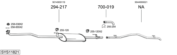 Sistema de gases de escape Mercedes-Benz SPRINTER 4-t Platform/Chassis
