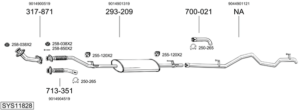 Sistema de gases de escape Mercedes-Benz SPRINTER 4-t Van
