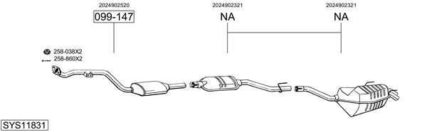 Sistema de gases de escape Mercedes-Benz C-CLASS T-Model