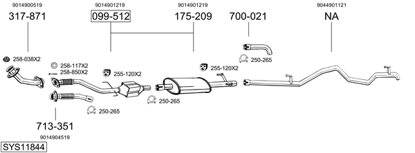 Sistema de gases de escape Mercedes-Benz SPRINTER 4-t Van