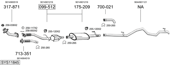 Sistema de gases de escape Mercedes-Benz SPRINTER 4-t Van